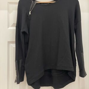 Generation Love Black Sweatshirt with Zipper Accents